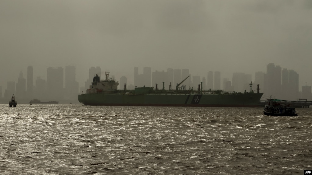 A tanker carrying Russian oil sails off the coast in Mumbai. (file photo)