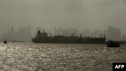 A tanker carrying Russian oil sails off the coast in Mumbai. (file photo)