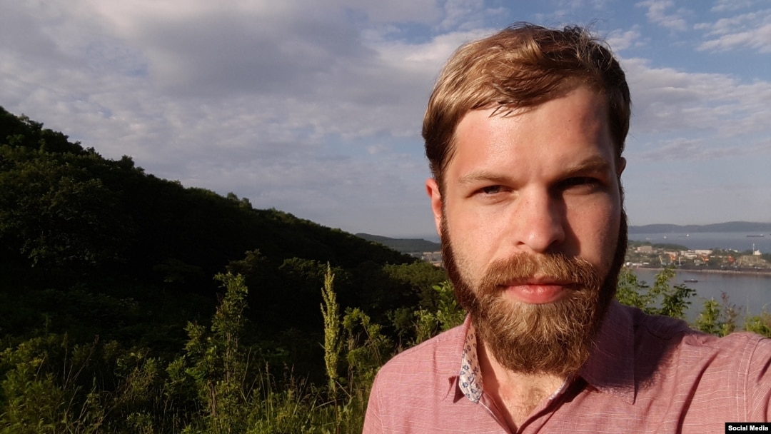 A social media photo from 2018 of a man identified by Russian media as American Daniel Martindale
