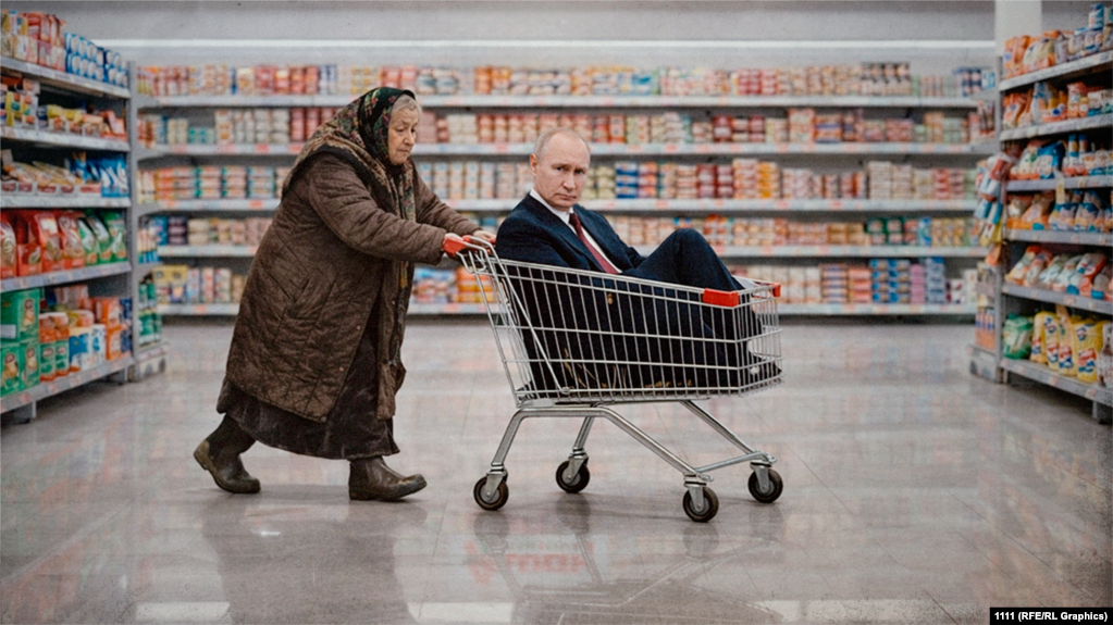 Коллаж: Путин и инфляция в России