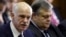 Greek Prime Minister George Papandreou (left) at an urgent cabinet meeting with Finance Minister Evangelos Venizelos in Athens on November 3