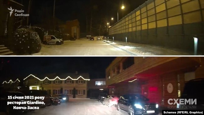 Коли 15 січня журналісти приїхали до ресторану Giardino, його парковка з дороги здавалась порожньою – та за рогом виявилося чимало запаркованих авто преміум-класу
