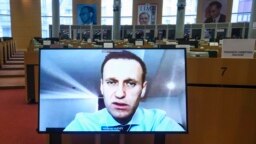 Алексей Навални се обръща по видео връзка към членовете на комисията по външна политика на Европейския парламент, 27 ноември