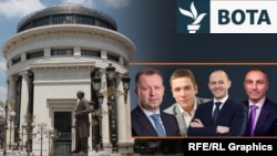 Fotografi e kombinuar: Prokuroria dhe të dyshuarit për korrupsion në Maqedoninë e Veriut, Pece Mirçevski, Ratko Kapushevski , Asmir Jahoski dhe Artan Grubi.