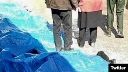 ‌Bodies of mourners killed in stampede at Soleimani's funeral procession in Kerman. January 7, 2020. 