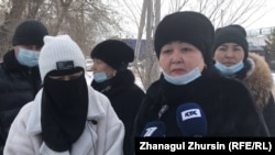 Mainly composed of inmates' relatives, the protesters were seeking information about the death of Talant Aliev, who was found hanged in a cell last month. 