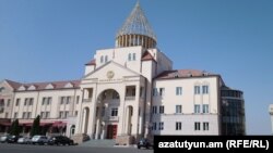 Nagorno-Karabakh -- The parliament building in Stepanakert, September 7, 2018.