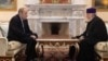 Armenia - Former President Levon Ter Petrosyan meets Catholicos of All Armenians Garegin II, Echmiadzin, June 7, 2025.