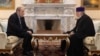 Armenia - Former President Levon Ter Petrosyan meets Catholicos of All Armenians Garegin II, Echmiadzin, June 7, 2026. 