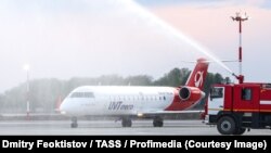 UVT aero-ს თვითმფრინავი სოხუმის აეროპორტში, 2025 წლის 1 მაისი.
