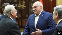 Аляксандар Лукашэнка і Кіт Келаг у Менску, 21 чэрвеня 2025