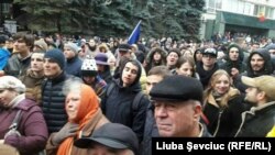 Пратэст у Кішынёве 14 лістапада 2016 году