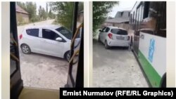 Бишкекте автобусту тороп токтоткон машиненин ээсине айып салынды.