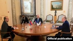 Russia -- Alexander Bortnikov, the head of Russia's Federal Security Service, hosts a meeting of his Armenian and Azerbaijani counterparts, Moscow, December 28, 2020.