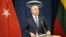 Turkish Foreign Minister Mevlut Cavusoglu in Vilnius on April 3