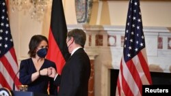 Secretarul de stat american Antony Blinken s-a întîlnit la Washington cu noua ministră de externe germană Annalena Baerbock, 5 ianuarie 2022.
