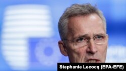 Secretarul general NATO Jens Stoltenberg la reuniunea miniștrilor de externe din țările UE