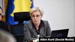 Ministrja e Drejtësisë, Donika Gërvalla, gjatë një mbledhjeje të ekzekutivit të mbajtur në shkurt të vitit 2026.