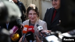 Bella Culley leaves a courthouse in Tbilisi on November 3.
