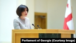 Վրաստանի ԱԳ նախարար Մակա Բոճորիշվիլին խորհրդարանում, 15-ը ապրիլի, 2026թ.