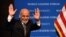 Afghanistan's President Ashraf Ghani gestures as he arrives to speak at Columbia University in New York on March 26.