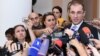 Armenia - Finance Minister Vartan Aramian speaks to journalists after a cabinet meeting in Yerevan, 28Sep2017.