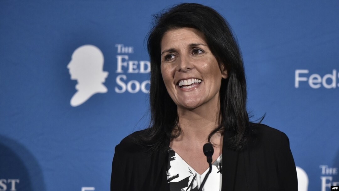 South Carolina Governor Nikki Haley, a rising star in the Republican Party, is the first nonwhite female cabinet-level official to be appointed by Trump.