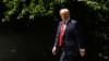 US President Donald Trump departs the White House in Washington.