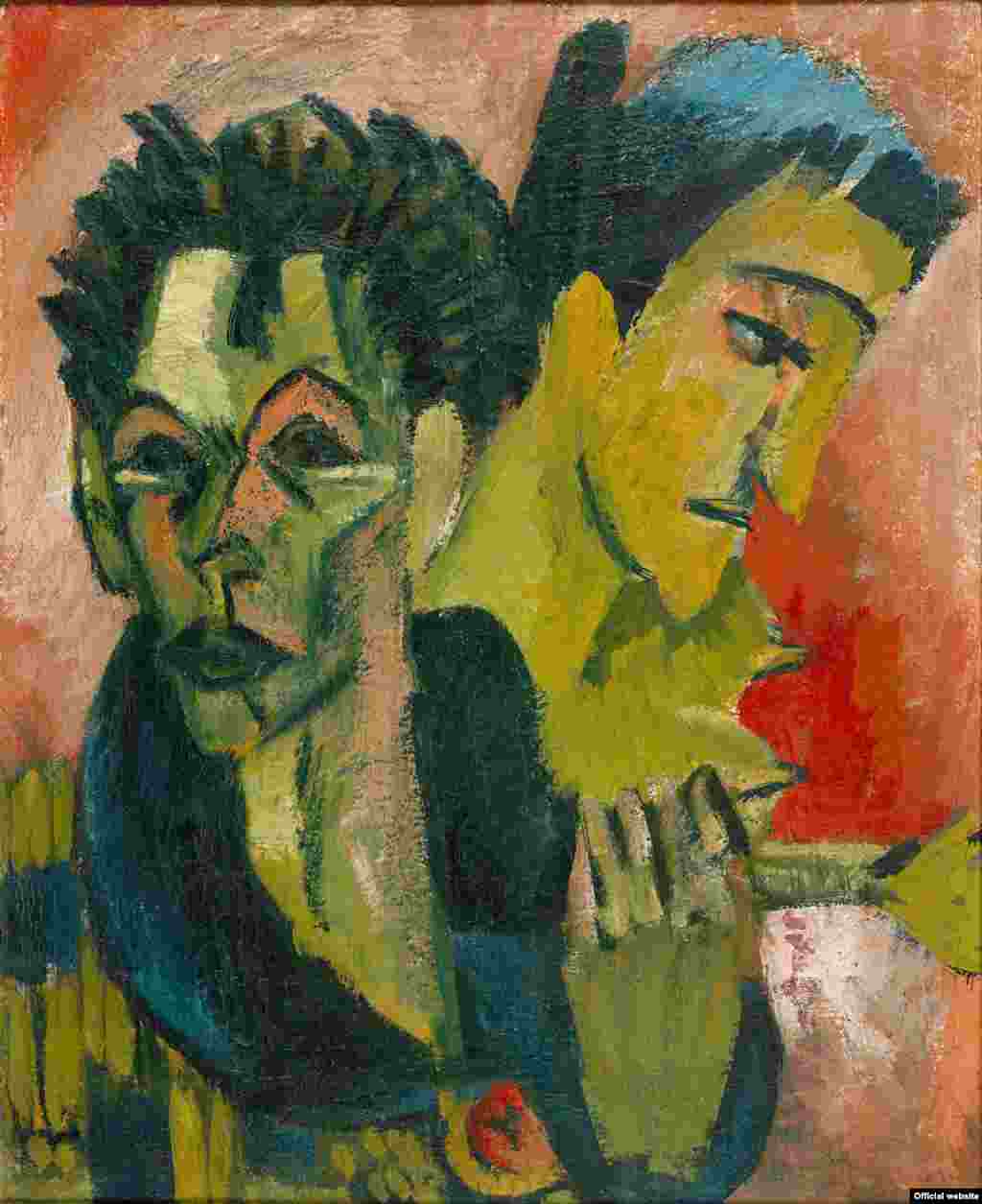 Ernst Ludwig Kirchner, Autoportret cu fată, 1914/15