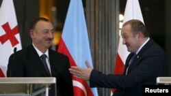Президенты Азербайджана и Грузии Ильхам Алиев и Георгий Маргвелашвили