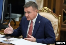 Ministrul rus al transporturilor, Roman Starovoit, la o întâlnire cu președintele Vladimir Putin, 30 ianuarie 2025.