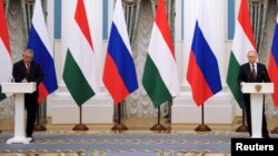 Orbán Viktor és Vlagyimir Putyin moszkvai sajtótájékoztatója 2022. február 1-jén