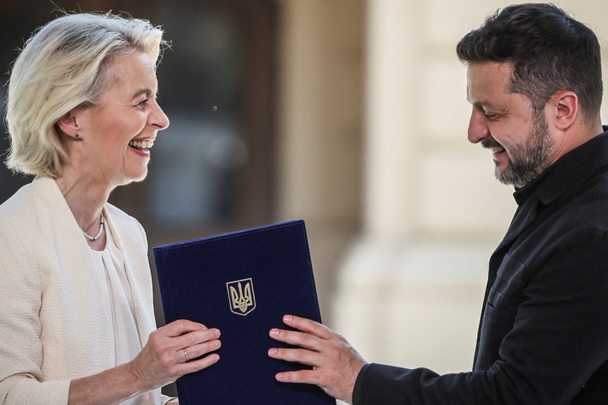 European Commission President Ursula von der Leyen in Kyiv on July 15, 2026.