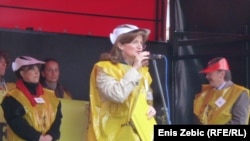 Anica Prašnjak na jednom od prosvjeda