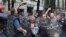 SERBIA - Extreme nationalists scuffle with police officers during a protest in Belgrade, Serbia, Wednesday, May 29, 2019