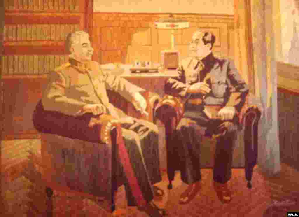 Stalin's Birthplace - A painting hanging in the museum shows Stalin with Mao Tse-tung.