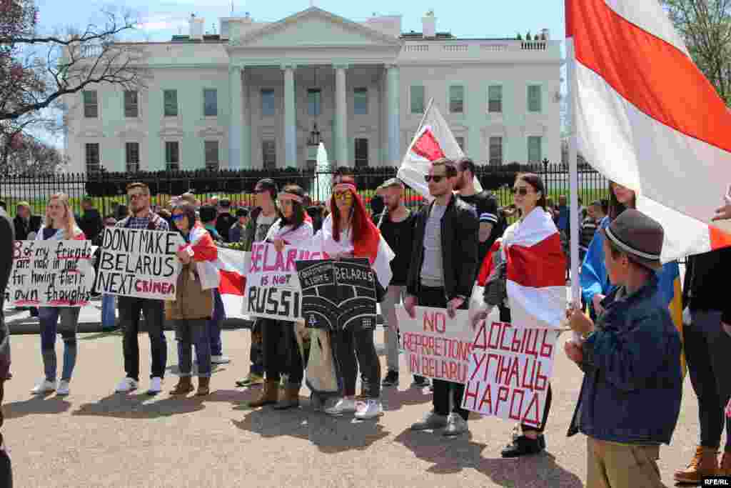 USA - the protest supporting Belarus opposition in Washington DC near the White House