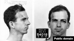 U.S. -- Oswald's Dallas Mugshot for Minsk Package, November 23, 1963.