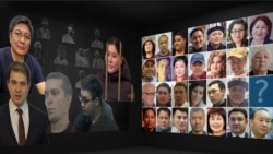 2025-жылы жана ага чейин кармалган, камалган же иш козголгон журналист, активист, саясатчылар жана башкалар. Коллаж.