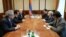 Armenia - President Serzh Sarkisian (C,R) meets with Gagik Tsarukian (C,L) and senior members of his Prosperous Armenia Party, Yerevan,10Apr2014 