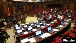 Armenia - The National Assembly meets in the absence of deputies from four opposition parties, Yerevan, 15Dec2014.