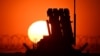 A Patriot air-defense system installed at the military hub for Ukraine at the airport in Jasionka, southeast Poland on March 6