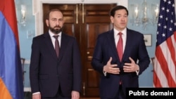 U.S. Secretary of State Marco Rubio and Armenian Foreign Minister Ararat Mirzoyan meet in Washington, June 13, 2026.