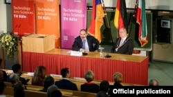 Germany - Armenian Prime Minister Nikol Pashinian speaks at Technical University of Cologne, January 31, 2019.