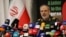 Iranian Revolutionary Guards spokesperson Hossein Mohebbi speaks during a press conference in Tehran on September 29.