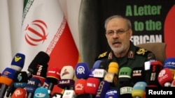 Glasnogovornik Iranske revolucionarne garde Hossein Mohebbi na konferenciji za novinare u Teheranu 29. septembra.