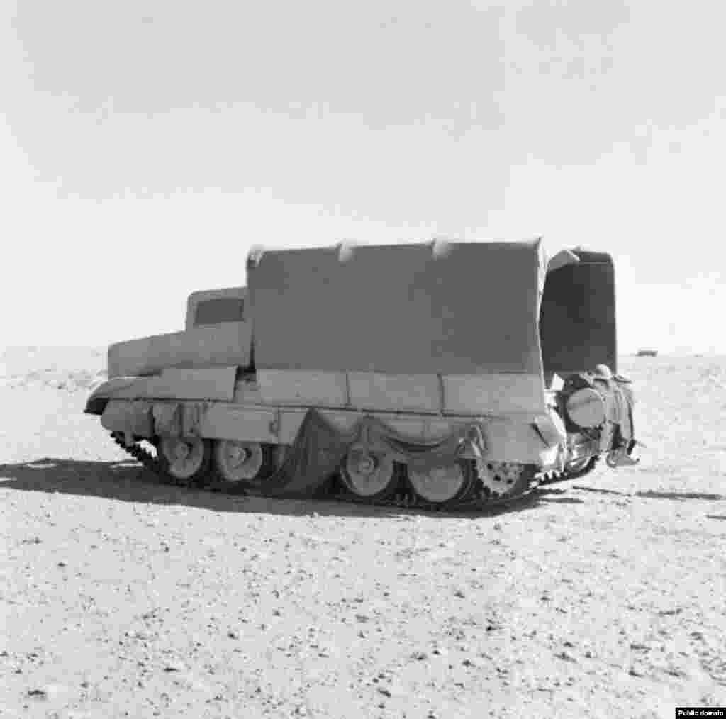 A British tank dressed as a harmless lorry. In the autumn of 1942, British troops massed phony &ldquo;tanks&rdquo; at the south of their line and real, disguised fighting vehicles to the north.