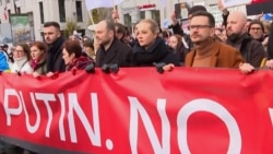 'Victory For Ukraine!': Navalnaya, Released Prisoners Lead Russian Opposition March In Berlin