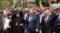 Nagorno-Karbabakh -- Armenian Prime Minister Nikol Pashinin and Karabakh President Bako Sahakian lead a festive march in Stepanakert, May 9, 2019.