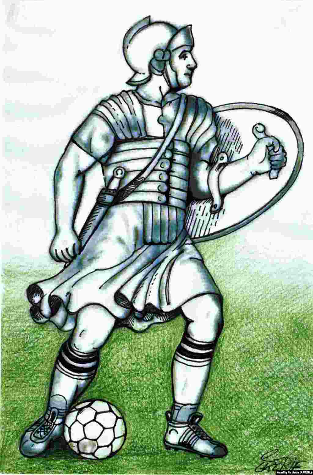 Futbolçu-Qladiator (Rəssam Şerif) &nbsp;